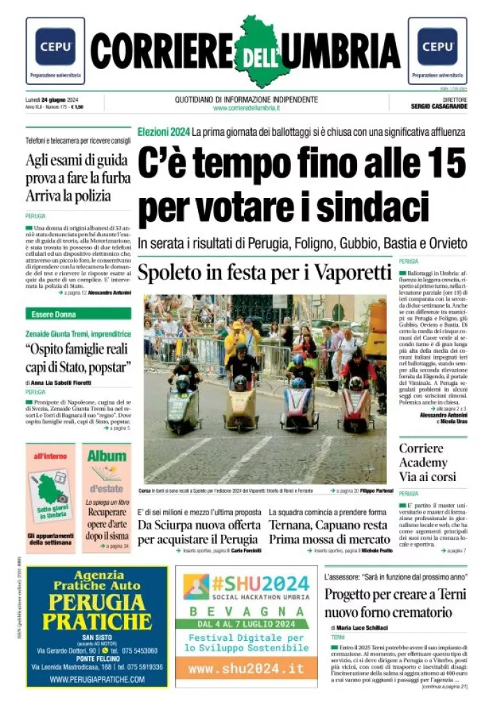 Prima-pagina-corriere umbria-del-2024-06-24